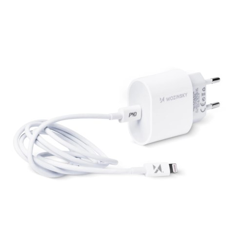 Wozinsky szybka ładowarka USB C PD 20W + kabel USB C / Lightning 1m biały Wozinsky szybka ładowarka USB C PD 20W + kabel USB C / Lightning 1m biały