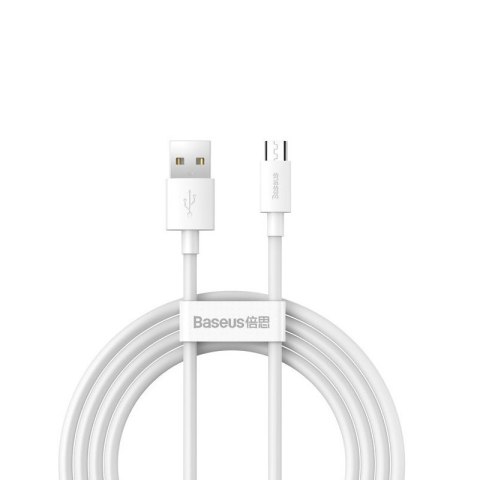 Baseus kabel Simple Wisdom USB - microUSB 1,5 m 2,1A biały 2 szt Baseus kabel Simple Wisdom USB - microUSB 1,5 m 2,1A biały 2 szt