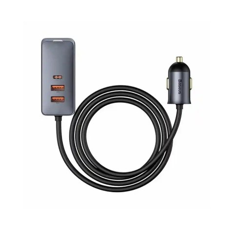 Baseus ładowarka samochodowa Share Together 2w1 PD 120W 2x USB 2x USB-C szara Baseus ładowarka samochodowa Share Together 2w1 PD 120W 2x USB 2x USB-C szara