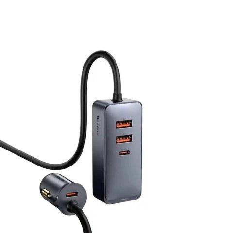 Baseus ładowarka samochodowa Share Together 2w1 PD 120W 2x USB 2x USB-C szara Baseus ładowarka samochodowa Share Together 2w1 PD 120W 2x USB 2x USB-C szara