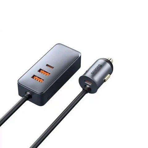 Baseus ładowarka samochodowa Share Together 2w1 PD 120W 2x USB 2x USB-C szara Baseus ładowarka samochodowa Share Together 2w1 PD 120W 2x USB 2x USB-C szara