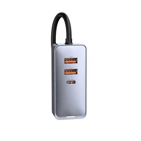 Baseus ładowarka samochodowa Share Together 2w1 PD 120W 2x USB 2x USB-C szara Baseus ładowarka samochodowa Share Together 2w1 PD 120W 2x USB 2x USB-C szara