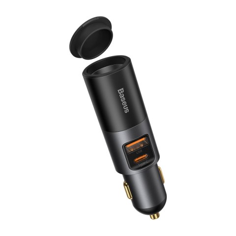 Baseus ładowarka samochodowa Share Together PD 120W 1x USB 1x USB-C szara z gniazdem zapalniczki Baseus ładowarka samochodowa Share Together PD 120W 1x USB 1x USB-C szara z gniazdem zapalniczki