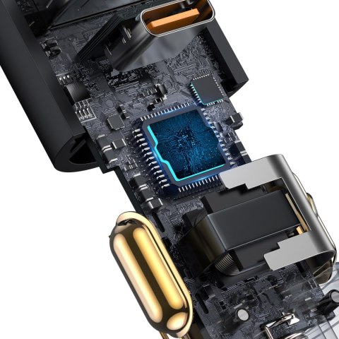 Baseus ładowarka samochodowa Share Together PD 120W 1x USB 1x USB-C szara z gniazdem zapalniczki Baseus ładowarka samochodowa Share Together PD 120W 1x USB 1x USB-C szara z gniazdem zapalniczki