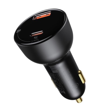 Baseus ładowarka samochodowa Superme PD 100W 1x USB 1x USB-C czarna + kabel USB-C - USB-C Baseus ładowarka samochodowa Superme PD 100W 1x USB 1x USB-C czarna + kabel USB-C - USB-C