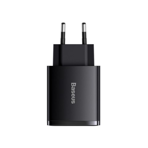 Baseus ładowarka sieciowa Compact PD 30W 1x USB-C 2x USB czarna Baseus ładowarka sieciowa Compact PD 30W 1x USB-C 2x USB czarna
