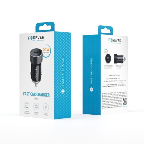 Forever ładowarka samochodowa PD QC CC-06 1x USB-C 20W czarna Forever ładowarka samochodowa PD QC CC-06 1x USB-C 20W czarna