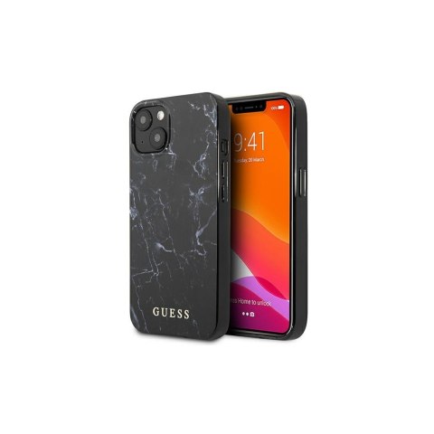 Guess nakładka do iPhone 13 Pro Max 6,7'' GUHCP13XPCUMABK czarna hard case Marble