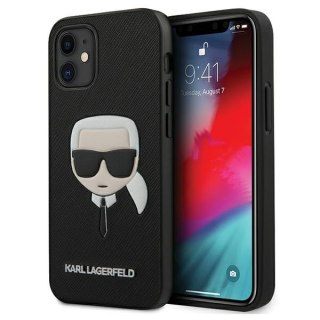 Karl Lagerfeld nakładka do iPhone 13 Pro / 13 6,1'' KLHCP13LSAKHBK czarna hard case Saffiano Ikonik Karl`s Head