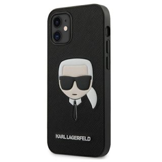 Karl Lagerfeld nakładka do iPhone 13 Pro / 13 6,1'' KLHCP13LSAKHBK czarna hard case Saffiano Ikonik Karl`s Head