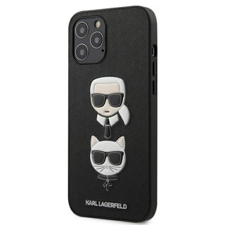 Karl Lagerfeld nakładka do iPhone 13 Pro / 13 6,1" KLHCP13LSAKICKCBK czarna hard case Saffiano Karl & Choupette