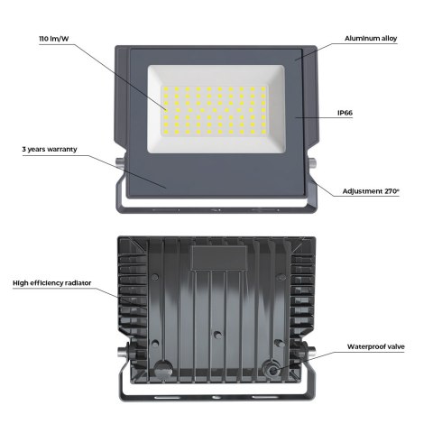 Naświetlacz LED ASPIRE 10W 6000K 1100lm 230V Forever Light Naświetlacz LED ASPIRE 10W 6000K 1100lm 230V Forever Light