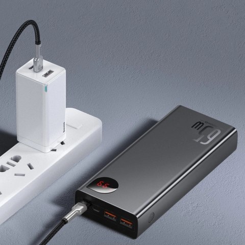 Baseus Adaman powerbank 2x USB / 1x USB Typ C / 1x micro USB 20000mAh 65W Quick Charge 3.0 Power Delivery czarny (PPIMDA-D01)