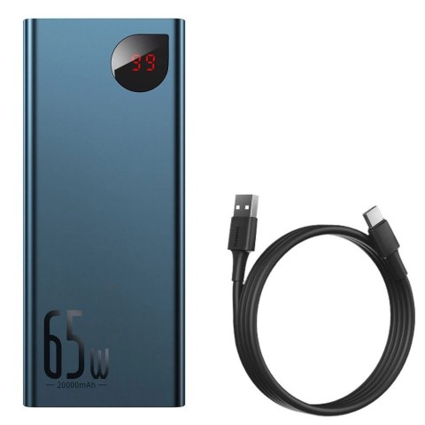 Baseus Adaman powerbank 2x USB / 1x USB Typ C / 1x micro USB 20000mAh 65W Quick Charge 4.0 Power Delivery niebieski (PPIMDA-D03) Baseus Adaman powerbank 2x USB / 1x USB Typ C / 1x micro USB 20000mAh 65W Quick Charge 4.0 Power Delivery niebieski (PPIMDA-D03)