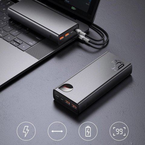 Baseus Adaman powerbank 2x USB / 1x USB Typ C / 1x micro USB 20000mAh 65W Quick Charge 4.0 Power Delivery niebieski (PPIMDA-D03) Baseus Adaman powerbank 2x USB / 1x USB Typ C / 1x micro USB 20000mAh 65W Quick Charge 4.0 Power Delivery niebieski (PPIMDA-D03)