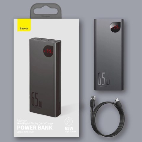 Baseus Adaman powerbank 2x USB / 1x USB Typ C / 1x micro USB 20000mAh 65W Quick Charge 4.0 Power Delivery niebieski (PPIMDA-D03) Baseus Adaman powerbank 2x USB / 1x USB Typ C / 1x micro USB 20000mAh 65W Quick Charge 4.0 Power Delivery niebieski (PPIMDA-D03)