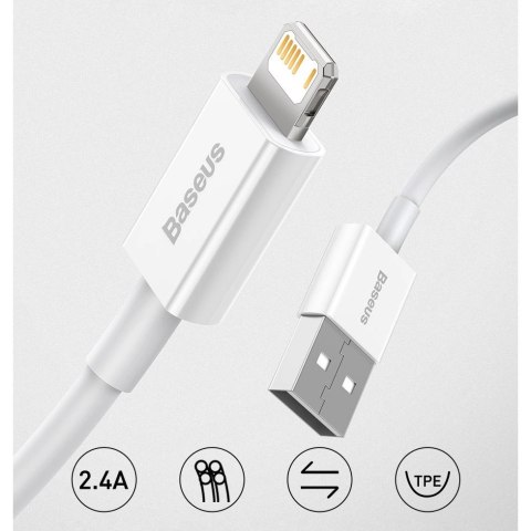 Baseus Superior kabel USB - Lightning 2,4A 1 m Niebieski (CALYS-A03) Baseus Superior kabel USB - Lightning 2,4A 1 m Niebieski (CALYS-A03)