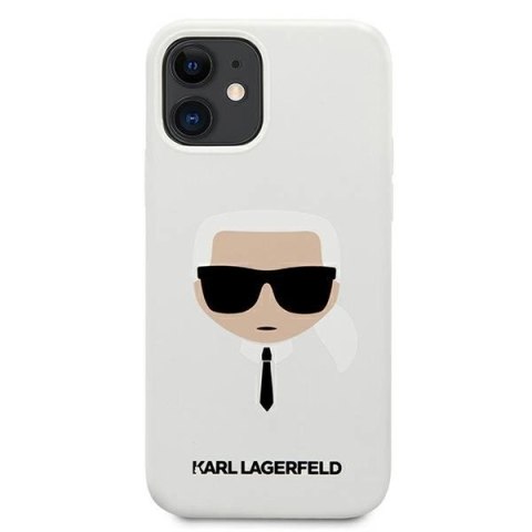 Etui Karl Lagerfeld Silicone Karl's Head na iPhone 12 mini - białe Etui Karl Lagerfeld Silicone Karl's Head na iPhone 12 mini - białe
