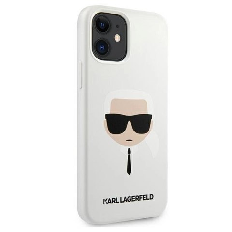 Etui Karl Lagerfeld Silicone Karl's Head na iPhone 12 mini - białe Etui Karl Lagerfeld Silicone Karl's Head na iPhone 12 mini - białe