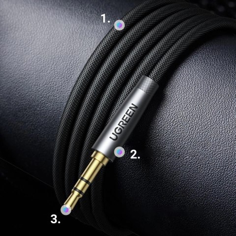 Ugreen AV190 przewód kabel przedłużacz AUX 3.5mm mini jack 1m Ugreen AV190 przewód kabel przedłużacz AUX 3.5mm mini jack 1m