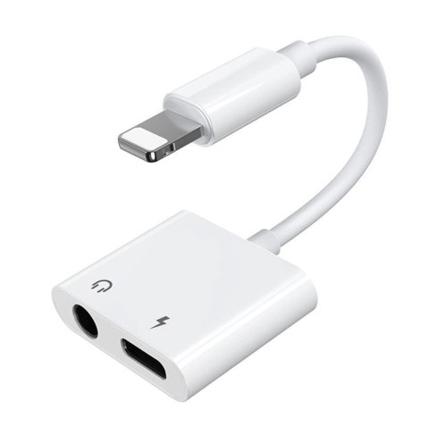 Adapter Joyroom S-Y104 słuchawkowy Lightning - Lightning / mini jack 3.5mm - biały Adapter Joyroom S-Y104 słuchawkowy Lightning - Lightning / mini jack 3.5mm - biały