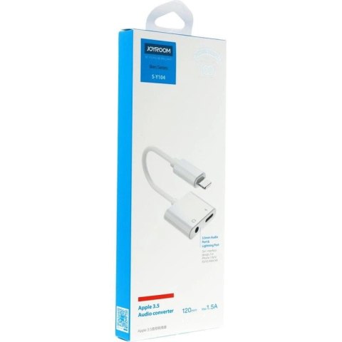 Adapter Joyroom S-Y104 słuchawkowy Lightning - Lightning / mini jack 3.5mm - biały Adapter Joyroom S-Y104 słuchawkowy Lightning - Lightning / mini jack 3.5mm - biały