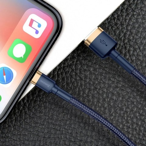 Kabel Baseus Cafule USB-A / Lightning 1.5A QC 3.0 2 m - niebiesko-złoty