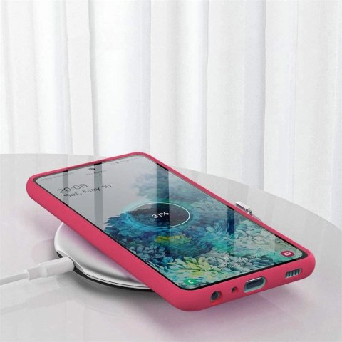 Silicone Case elastyczne silikonowe etui pokrowiec Samsung Galaxy A32 4G czerwony