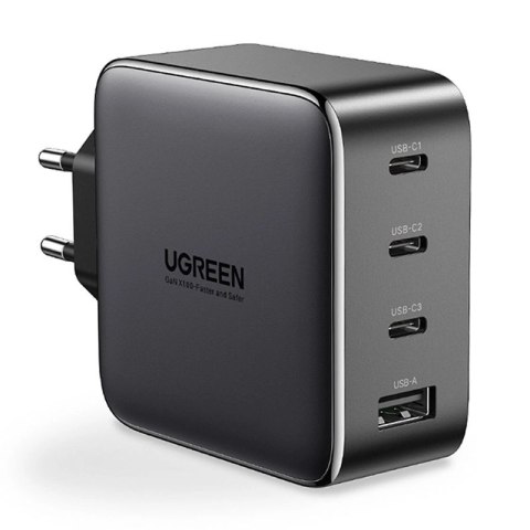 Ugreen GaN szybka ładowarka 3x USB Typ C / USB Power Delivery 3.0 QuickCharge 4+ FCP SCP AFC 100W EU czarny (CD226 40747) Ugreen GaN szybka ładowarka 3x USB Typ C / USB Power Delivery 3.0 QuickCharge 4+ FCP SCP AFC 100W EU czarny (CD226 40747)