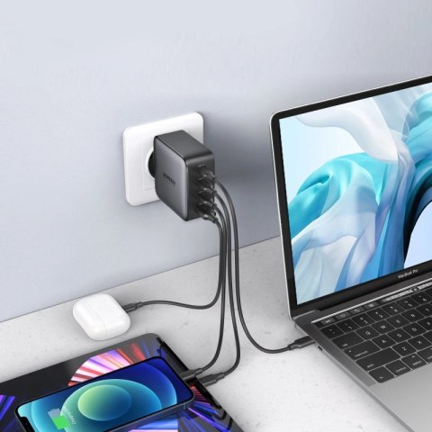 Ugreen GaN szybka ładowarka 3x USB Typ C / USB Power Delivery 3.0 QuickCharge 4+ FCP SCP AFC 100W EU czarny (CD226 40747) Ugreen GaN szybka ładowarka 3x USB Typ C / USB Power Delivery 3.0 QuickCharge 4+ FCP SCP AFC 100W EU czarny (CD226 40747)