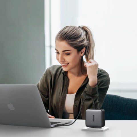 Ugreen GaN szybka ładowarka 3x USB Typ C / USB Power Delivery 3.0 QuickCharge 4+ FCP SCP AFC 100W EU czarny (CD226 40747) Ugreen GaN szybka ładowarka 3x USB Typ C / USB Power Delivery 3.0 QuickCharge 4+ FCP SCP AFC 100W EU czarny (CD226 40747)