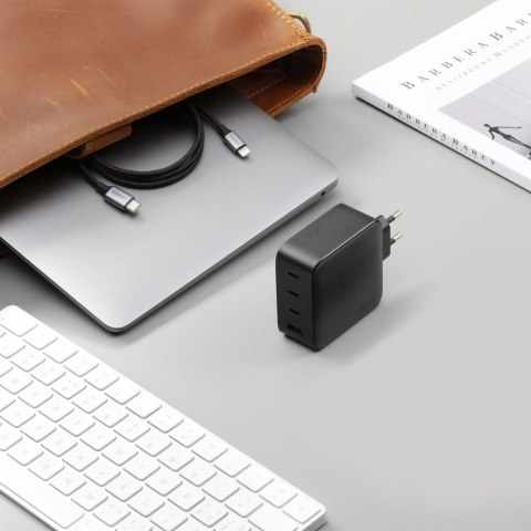 Ugreen GaN szybka ładowarka 3x USB Typ C / USB Power Delivery 3.0 QuickCharge 4+ FCP SCP AFC 100W EU czarny (CD226 40747) Ugreen GaN szybka ładowarka 3x USB Typ C / USB Power Delivery 3.0 QuickCharge 4+ FCP SCP AFC 100W EU czarny (CD226 40747)