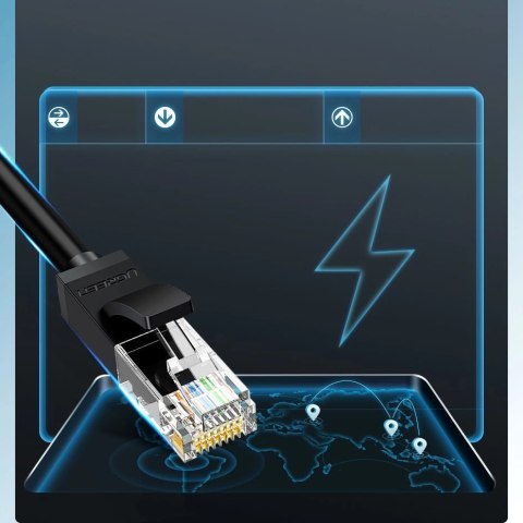 Ugreen kabel przewód internetowy sieciowy Ethernet patchcord RJ45 Cat 6 UTP 1000Mbps 20m czarny (20166) Ugreen kabel przewód internetowy sieciowy Ethernet patchcord RJ45 Cat 6 UTP 1000Mbps 20m czarny (20166)