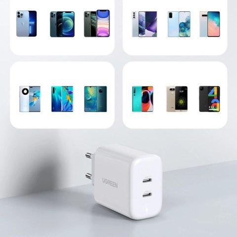 Ugreen ładowarka sieciowa 2x USB Typ C 40W Power Delivery biały (10343) Ugreen ładowarka sieciowa 2x USB Typ C 40W Power Delivery biały (10343)