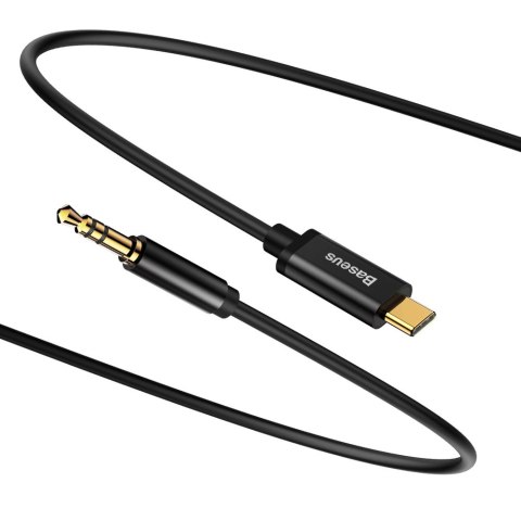 Baseus kabel audio stereo przejściówka AUX 3,5 mm mini jack - USB Typ C do telefonu tabletu 120cm czarny (CAM01-01) Baseus kabel audio stereo przejściówka AUX 3,5 mm mini jack - USB Typ C do telefonu tabletu 120cm czarny (CAM01-01)