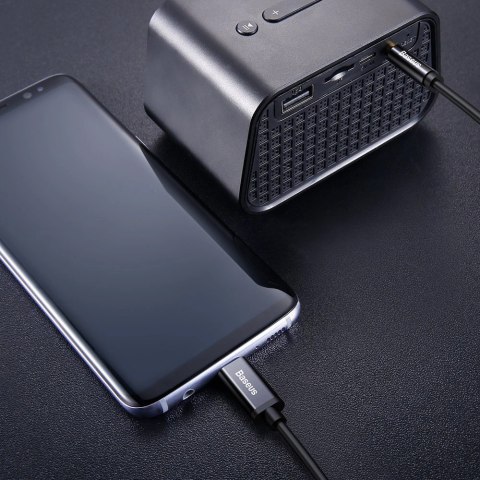 Baseus kabel audio stereo przejściówka AUX 3,5 mm mini jack - USB Typ C do telefonu tabletu 120cm czarny (CAM01-01) Baseus kabel audio stereo przejściówka AUX 3,5 mm mini jack - USB Typ C do telefonu tabletu 120cm czarny (CAM01-01)