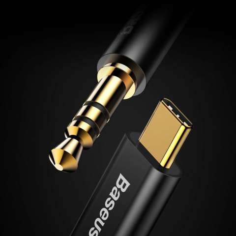 Baseus kabel audio stereo przejściówka AUX 3,5 mm mini jack - USB Typ C do telefonu tabletu 120cm czarny (CAM01-01) Baseus kabel audio stereo przejściówka AUX 3,5 mm mini jack - USB Typ C do telefonu tabletu 120cm czarny (CAM01-01)