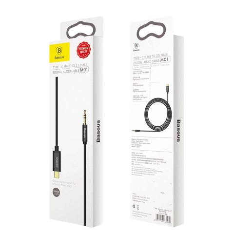 Baseus kabel audio stereo przejściówka AUX 3,5 mm mini jack - USB Typ C do telefonu tabletu 120cm czarny (CAM01-01) Baseus kabel audio stereo przejściówka AUX 3,5 mm mini jack - USB Typ C do telefonu tabletu 120cm czarny (CAM01-01)