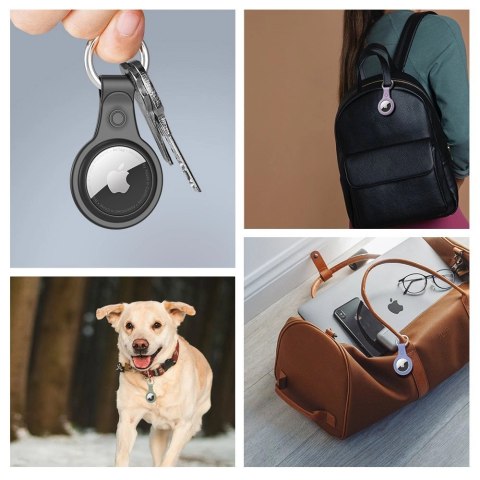 Dux Ducis zestaw 4x silikonowe etui brelok zawieszka case do lokalizatora Apple AirTag (4 kolory: czarny, zielony, różowy, niebi Dux Ducis zestaw 4x silikonowe etui brelok zawieszka case do lokalizatora Apple AirTag (4 kolory: czarny, zielony, różowy, niebi