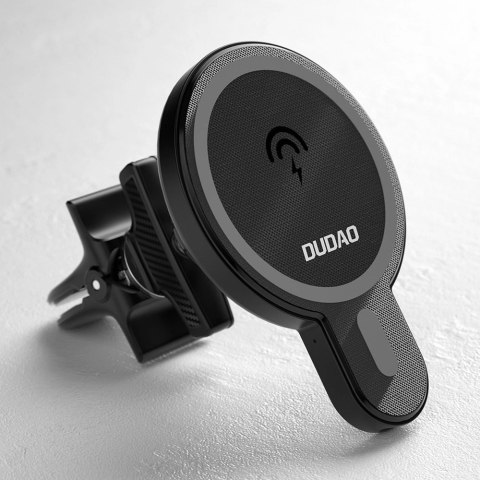 Dudao samochodowy uchwyt magnetyczny indukcyjna ładowarka Qi 15W (kompatybilna z MagSafe) czarny (F13) Dudao samochodowy uchwyt magnetyczny indukcyjna ładowarka Qi 15W (kompatybilna z MagSafe) czarny (F13)