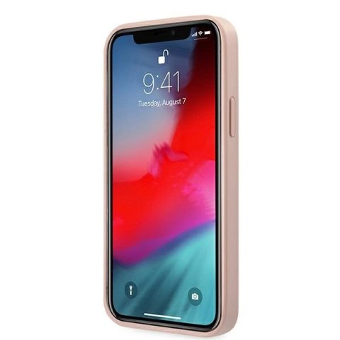 Etui Guess Saffiano Vintage Script na iPhone 12 Pro Max - różowe