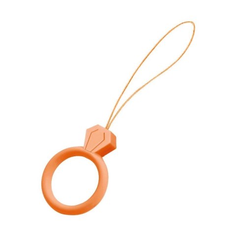 Silikonowa smycz do telefonu zawieszka diament ring na palec pomarańczowy Silikonowa smycz do telefonu zawieszka diament ring na palec pomarańczowy