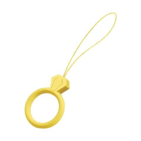 Silikonowa smycz do telefonu zawieszka diament ring na palec żółty Silikonowa smycz do telefonu zawieszka diament ring na palec żółty