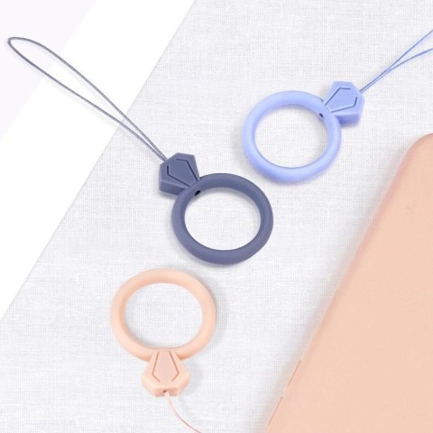 Silikonowa smycz do telefonu zawieszka diament ring na palec żółty Silikonowa smycz do telefonu zawieszka diament ring na palec żółty