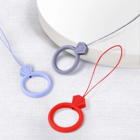 Silikonowa smycz do telefonu zawieszka diament ring na palec żółty Silikonowa smycz do telefonu zawieszka diament ring na palec żółty