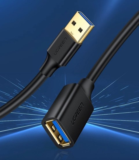 Ugreen kabel przewód przedłużacz przejściówka USB 3.0 (żeński) - USB 3.0 (męski) 3 m czarny (US129 30127) Ugreen kabel przewód przedłużacz przejściówka USB 3.0 (żeński) - USB 3.0 (męski) 3 m czarny (US129 30127)