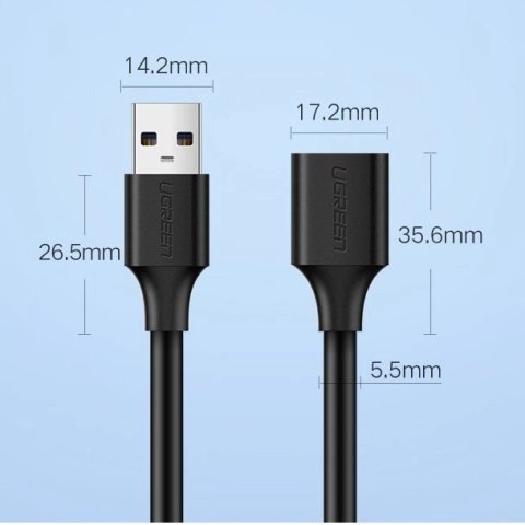 Ugreen kabel przewód przedłużacz przejściówka USB 3.0 (żeński) - USB 3.0 (męski) 3 m czarny (US129 30127) Ugreen kabel przewód przedłużacz przejściówka USB 3.0 (żeński) - USB 3.0 (męski) 3 m czarny (US129 30127)