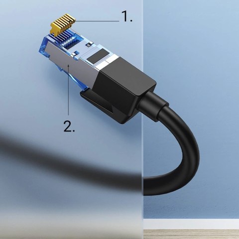 Ugreen przedłużacz kabel internetowy Ethernet RJ45 Cat8 40000 Mbps/ 40 Gbps 2m czarny (NW192 50200)