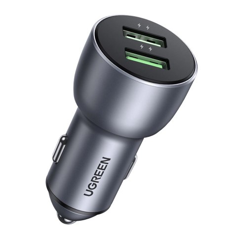 Ugreen szybka ładowarka samochodowa 2x USB 36W Quick Charge SCP FCP AFC szary (CD213 10144) Ugreen szybka ładowarka samochodowa 2x USB 36W Quick Charge SCP FCP AFC szary (CD213 10144)