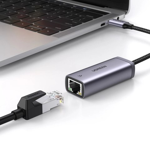 Ugreen zewnętrzna karta sieciowa USB Typ C - RJ45 1Gbps (1000Mbps) szary (40322 CM483) Ugreen zewnętrzna karta sieciowa USB Typ C - RJ45 1Gbps (1000Mbps) szary (40322 CM483)
